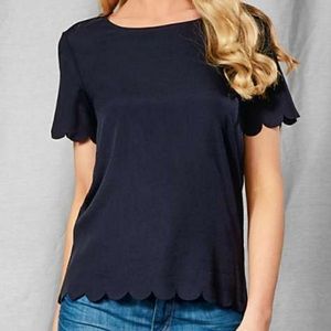 French Connection | Navy Scalloped Shirt